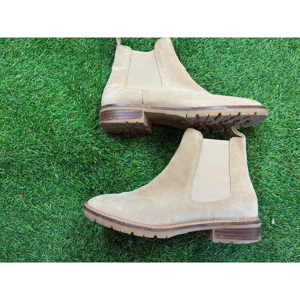 Steve Madden Leopold Tan Suede Chelsea Ankle Boots Women’s Size 8M